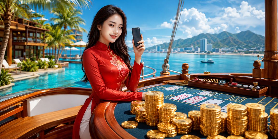 Người phụ nữ mặc áo dài tham gia trò chơi baccarat tại Nha Trang với không khí thư giãn